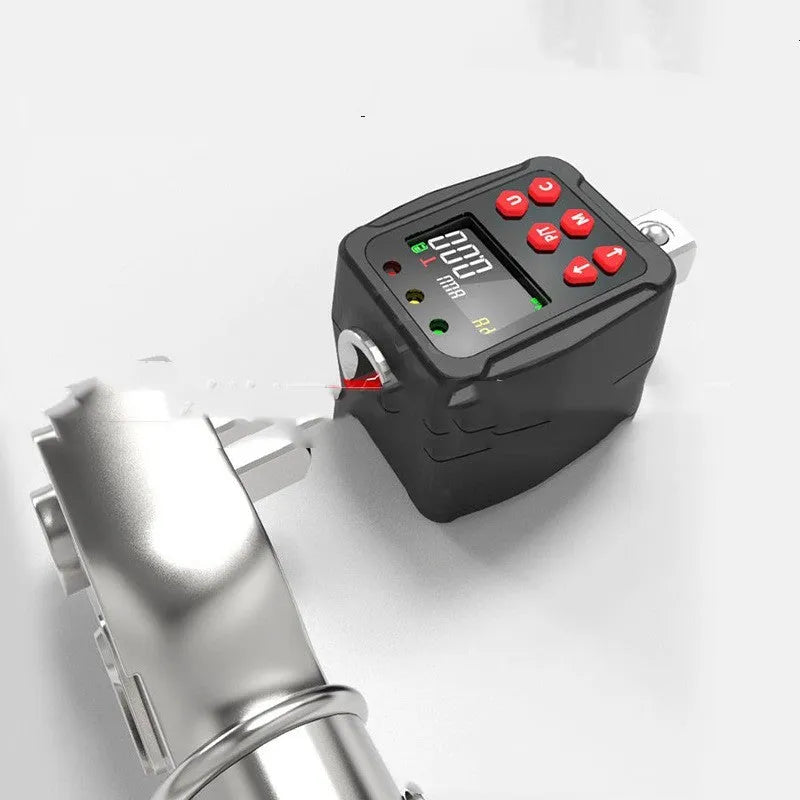 Digital torque meter with display screen and 1/2 inch square drive, metal body