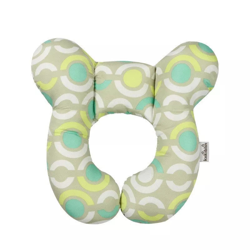 Baby U-shape pillow with cartoon pattern for neck support during travel