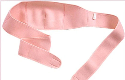 Pink maternity support belt with stomach lift function showing adjustable length up to 164cm