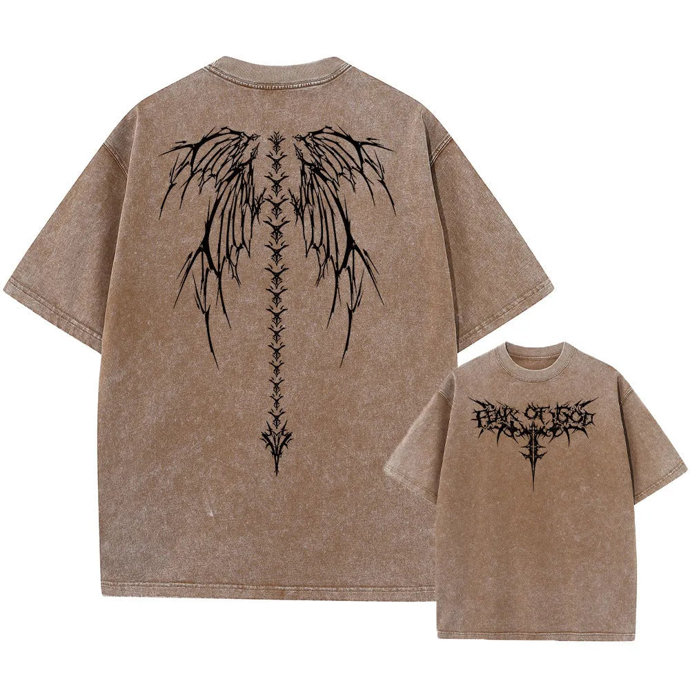 Oversized loose fit men's cotton t-shirt in a solid colour with drop shoulder sleeves.