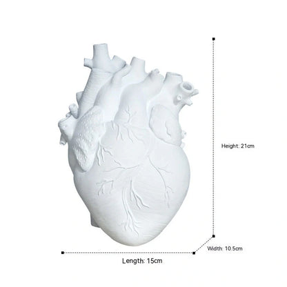 Nordic style resin flower vase with heart shape for home decor