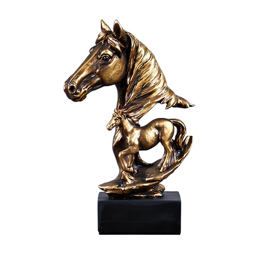 Bronze horse sculpture statue with European animal modelling in resin construction