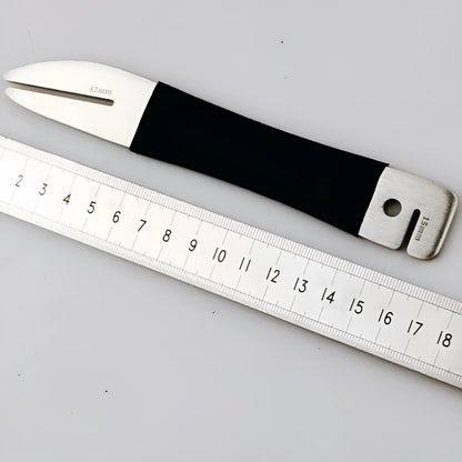 Stainless steel and plastic disc brake correction wrench, 170 x 21 x 5mm, for bicycle rotor alignment