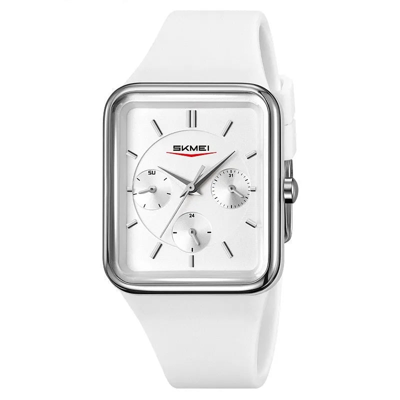 Square silicone digital waterproof watch for girls in multiple colour combinations