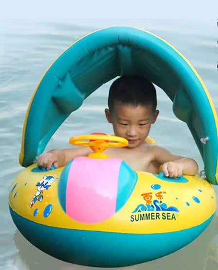 Infant inflatable swimmer with cartoon pattern in Summer Yacht color