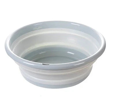 Collapsible outdoor laundry basin made of durable PP and TPR materials, available in various colors and sizes