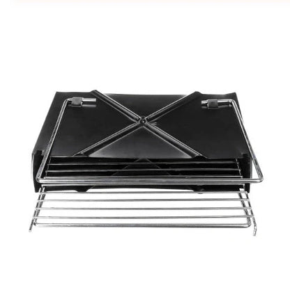Portable stainless steel BBQ grill with foldable design for easy camping and picnic use