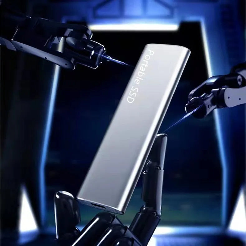 Cross-border hot mobile SSD expansion hard disk with ultra-thin metal shell showing multiple interface colour options