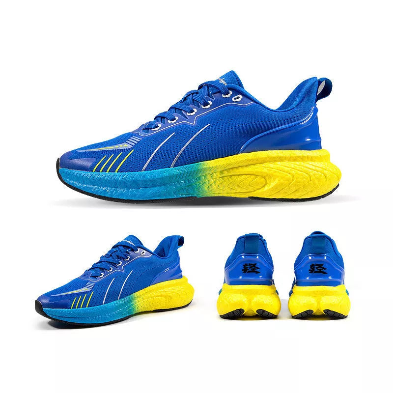 Popcorn Thick Sole Lightweight Woven Running Shoes in multiple colors