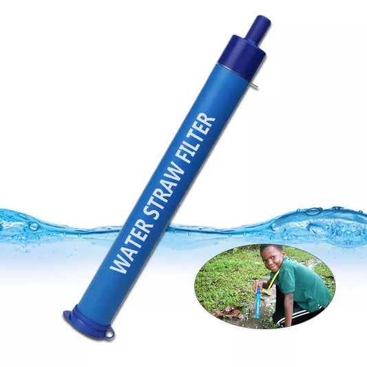 A-type outdoor water purification straw with seven-stage filtration system, portable and lightweight