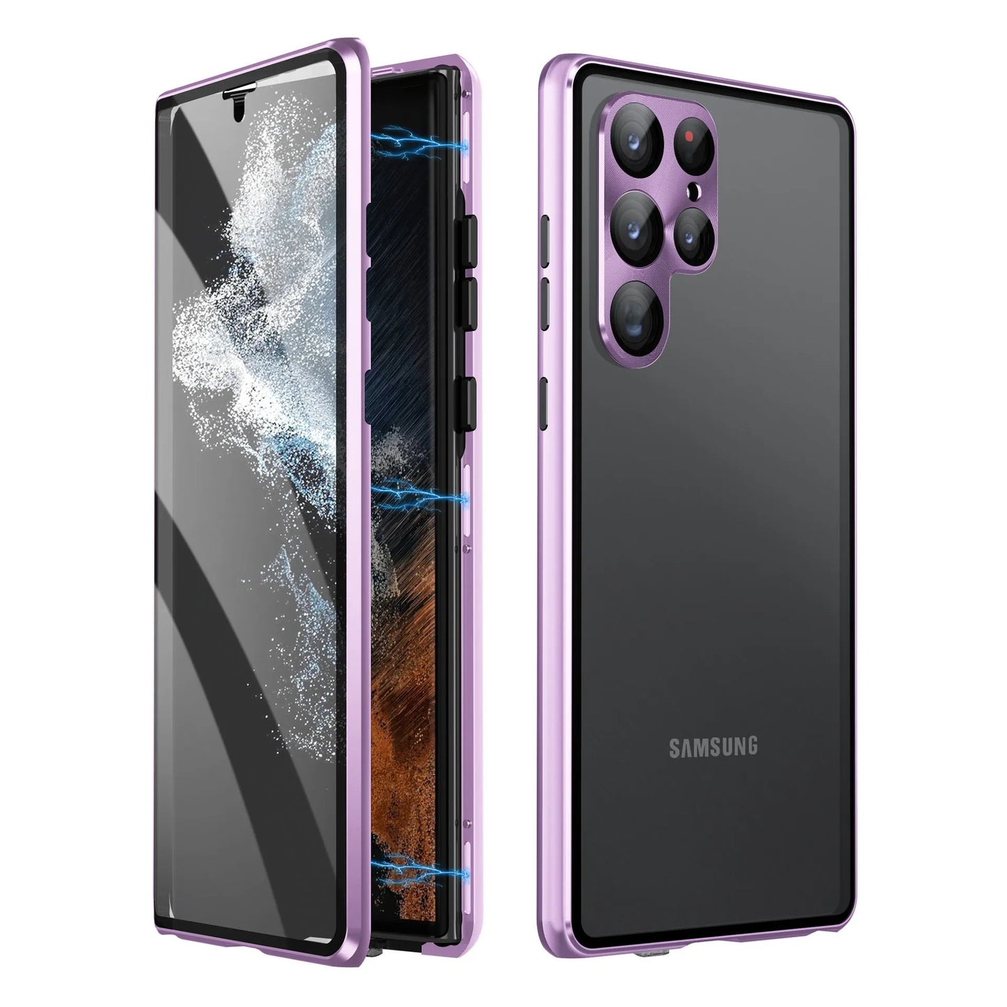 S24Ultra magnetic mirror phone case in multiple colours with peep-proof design and universal magnetic suction