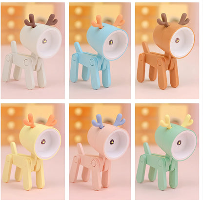 Hand-made mini night lamp with cartoon animal design in blue, measuring 33x55x80mm