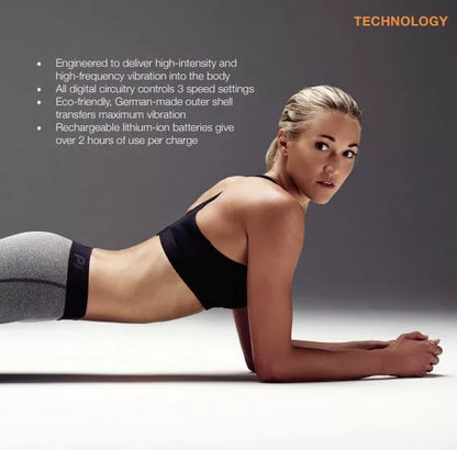 4 Speed Vibrating Massage Roller Foam in black, showcasing ergonomic design and adjustable settings