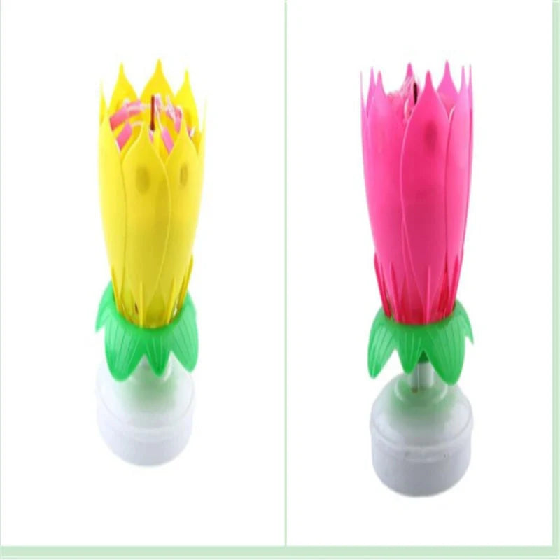 Musical Lotus Candles in various colors with a unique lotus design and music feature