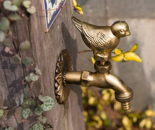 Brass animal garden faucet for outdoor watering in various colors