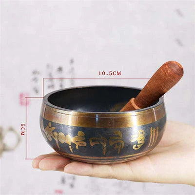 Harmonious Tibetan Singing Bowl - Copper Meditation Bowl with Vibrant, Soothing Tone