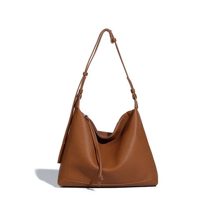 Soft PU messenger bag in caramel colour with crossbody strap