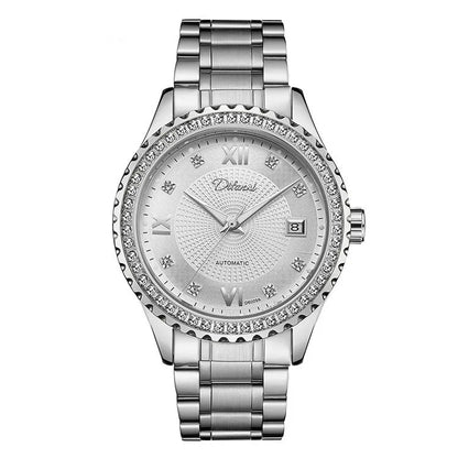 Fashionmonger automatic mechanical watch with luminous display and stainless steel case measuring 13mm thickness