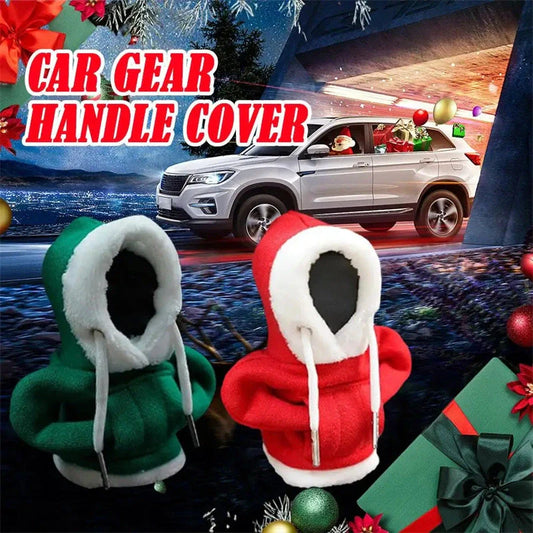 Handmade Christmas Hoodie Car Gearshift Cover in red and green