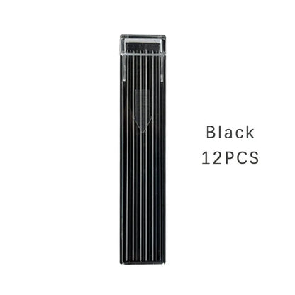 Plastic box containing 12 pieces of multi-coloured 0.5mm mechanical pencil lead refills