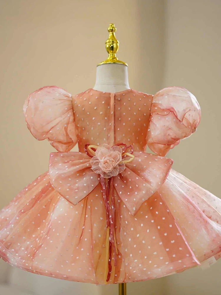 Orange children's pettiskirt for hosting, sizes 90cm to 160cm, with dress included