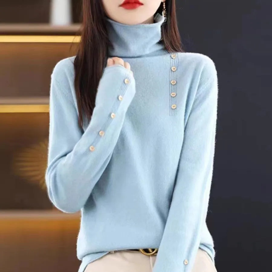 Slim fit knitted shirt with 3D pattern in light camel colour, showing regular sleeves and 40cm length