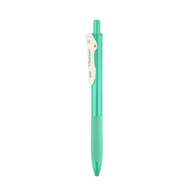 Retro colour gel pen set with plastic barrel and 0.5mm tip in five colour options