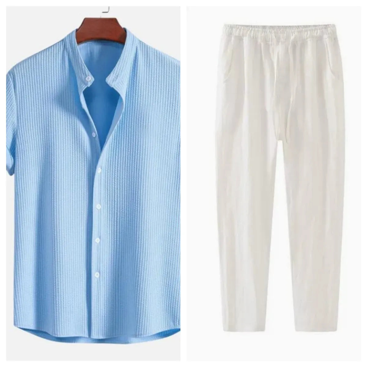 Men's loose short sleeve shirt in polyester, available in colours like wine red and navy blue, sizes S to 4XL