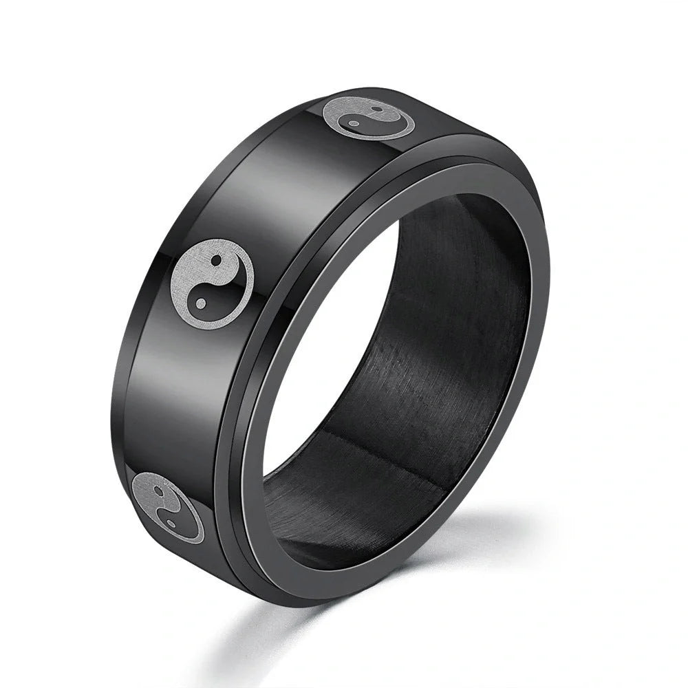 Stylish titanium steel hip hop ring in various colors and sizes