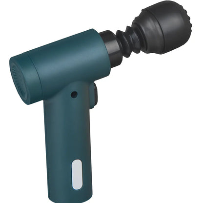 Portable mini fascia gun in black, 14x14cm size, 400g weight for shoulder and neck massage with USB charging