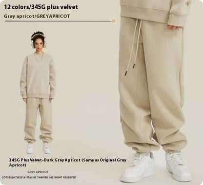 Men's velvet sweatpants with ankle banded cuffs in multiple solid colour options
