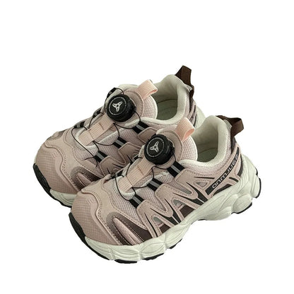 Pair of solid-colour casual shoes with a PU leather mesh upper, shown in beige.