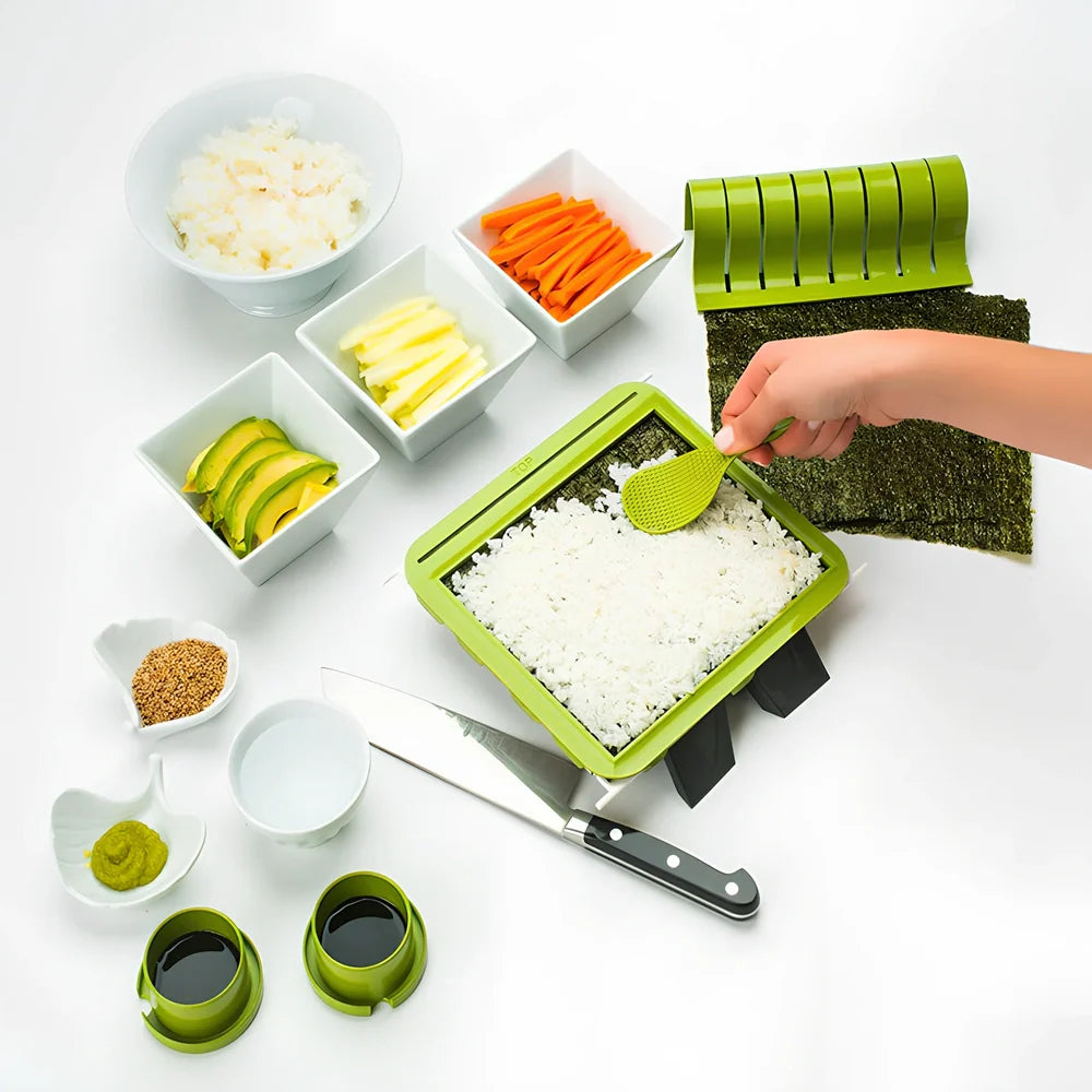 DIY sushi making machine with 11 stainless steel wires on PP plastic frame measuring 25x15cm