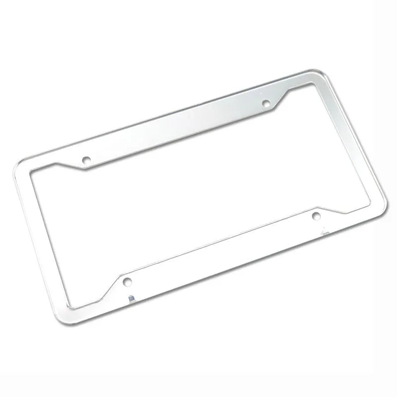 Aluminium alloy stainless steel license plate frame in black finish showing vehicle registration plate protection