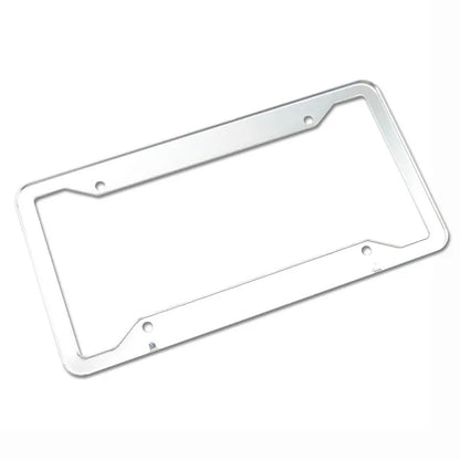 Aluminium alloy stainless steel license plate frame in black finish showing vehicle registration plate protection