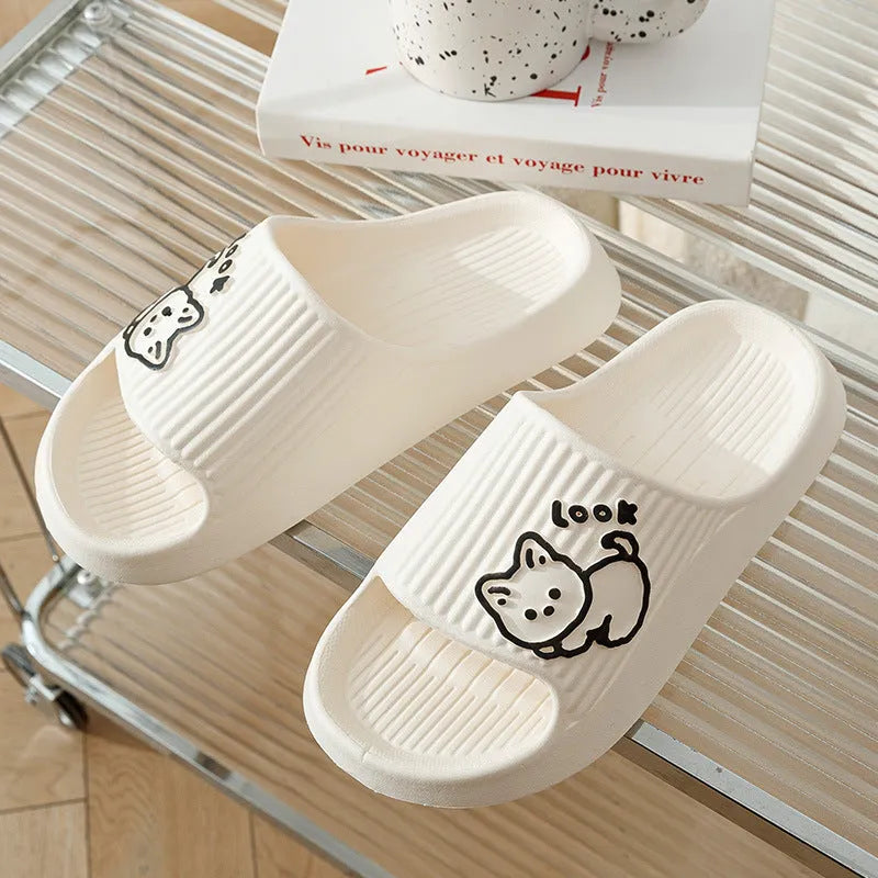 Women's cat design platform slippers in EVA material available in seven colours with non-slip sole