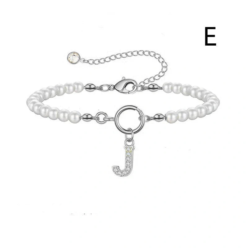 2024 fashion initial pearl bracelet for women with toggle clasp