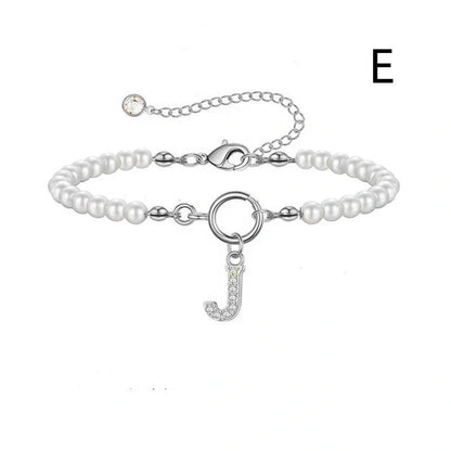 2024 fashion initial pearl bracelet for women with toggle clasp