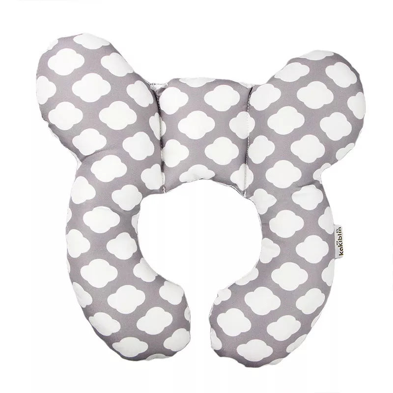 Baby U-shape pillow with cartoon pattern for neck support during travel