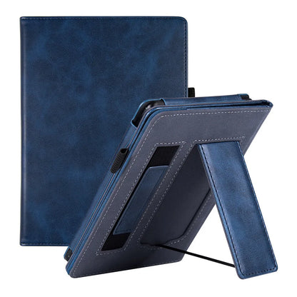 Leather case with wrist splint bracket for Kindle Paperwhite 5 e-reader in various colours and designs