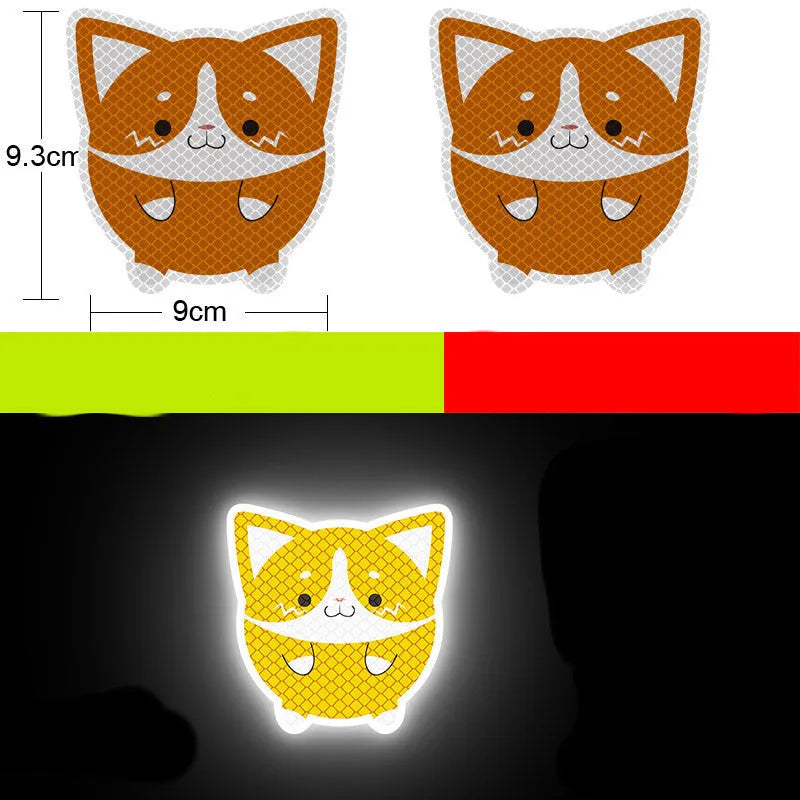 Reflective warning signs for automobiles and motorcycles with diamond film, 9cm by 5cm, in styles like Bucktooth melon seeds