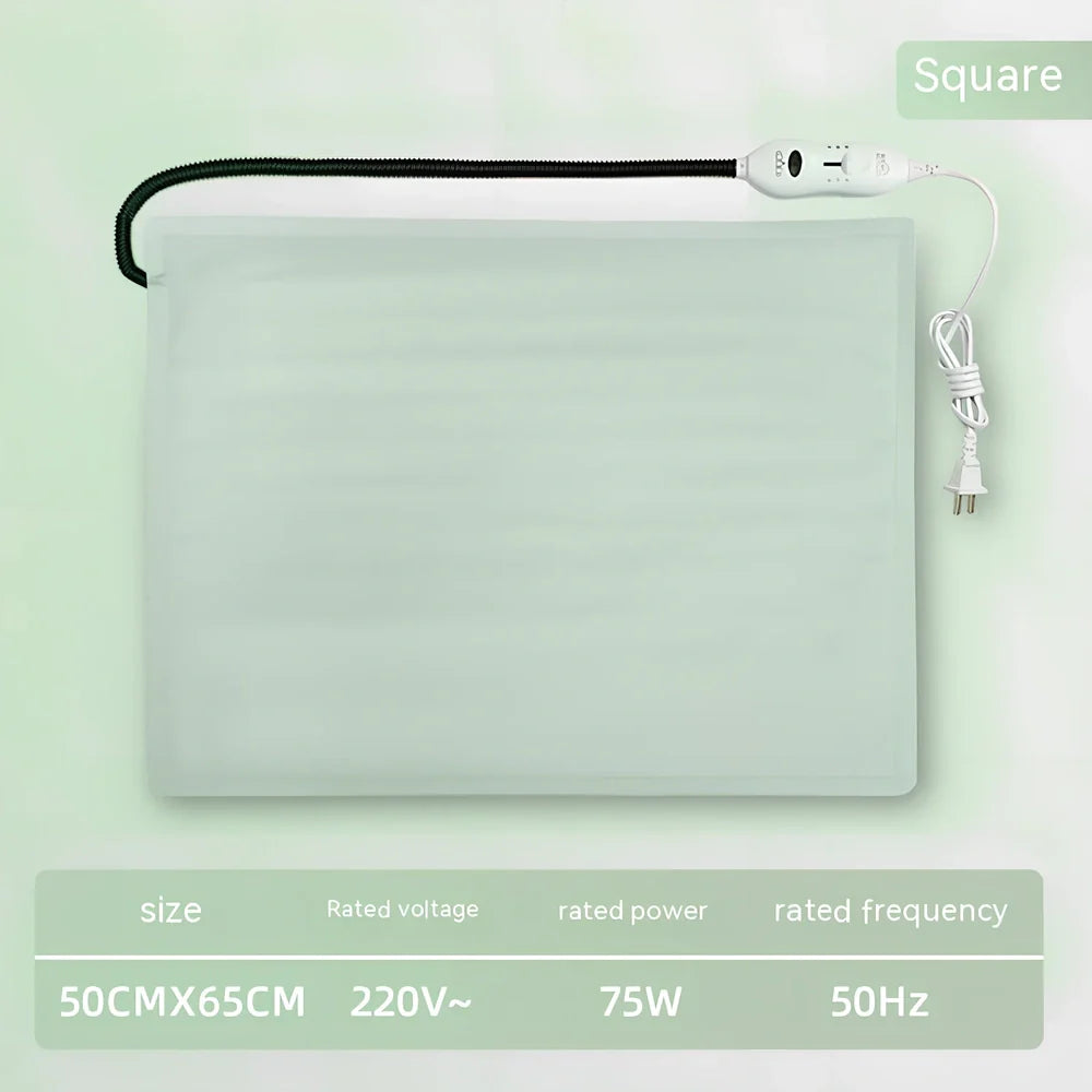 Electric pet heating pad in round 40cm size with UK plug, providing constant 45W warmth for cats