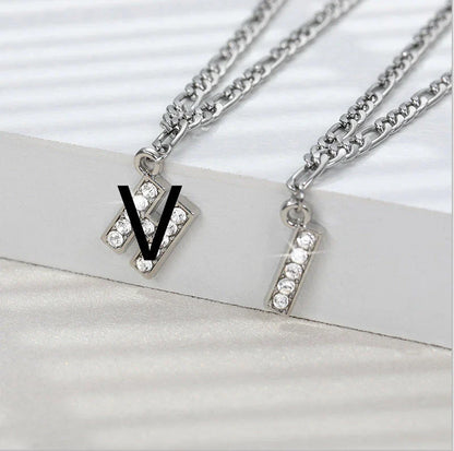 Personalized Stainless Steel Letter Anklet with Sparkling Zircon Accents
