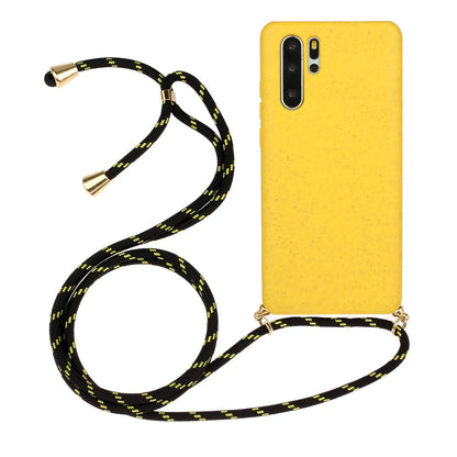Huawei P30 floral patterned phone case with wrist lanyard attachment in multiple colour options