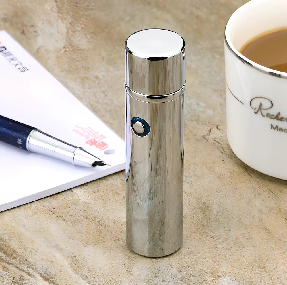 Black electric arc lighter pipe with four-headed windproof design and USB charging port