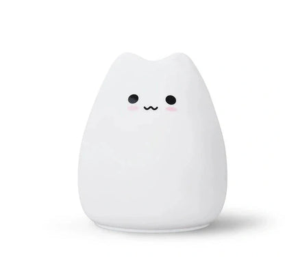 Adorable cat design LED night light for children with color-changing feature