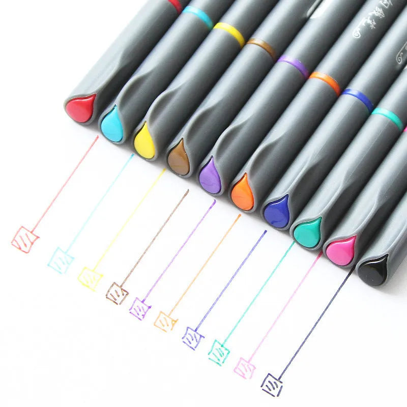 Office drawing stroke syringe color hook line pen with 0.38mm tip and 15.8cm length for technical applications