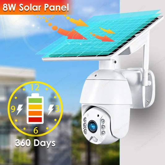 4G LTE Smart Home Security Camera with solar panel and 1080P resolution