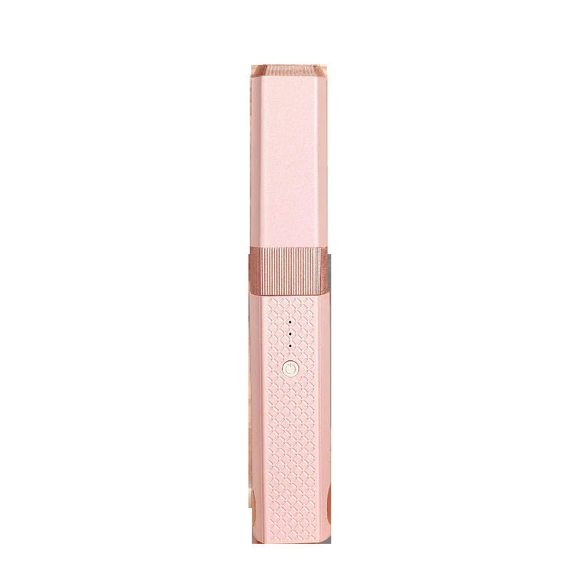 Cordless USB hair straightener with ceramic plates, perfect for travel and on-the-go styling