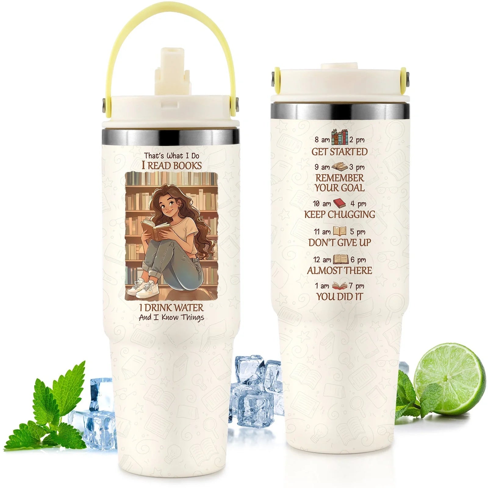 Premium 30oz stainless steel insulated cup in various colors, keeping drinks hot or cold for hours.